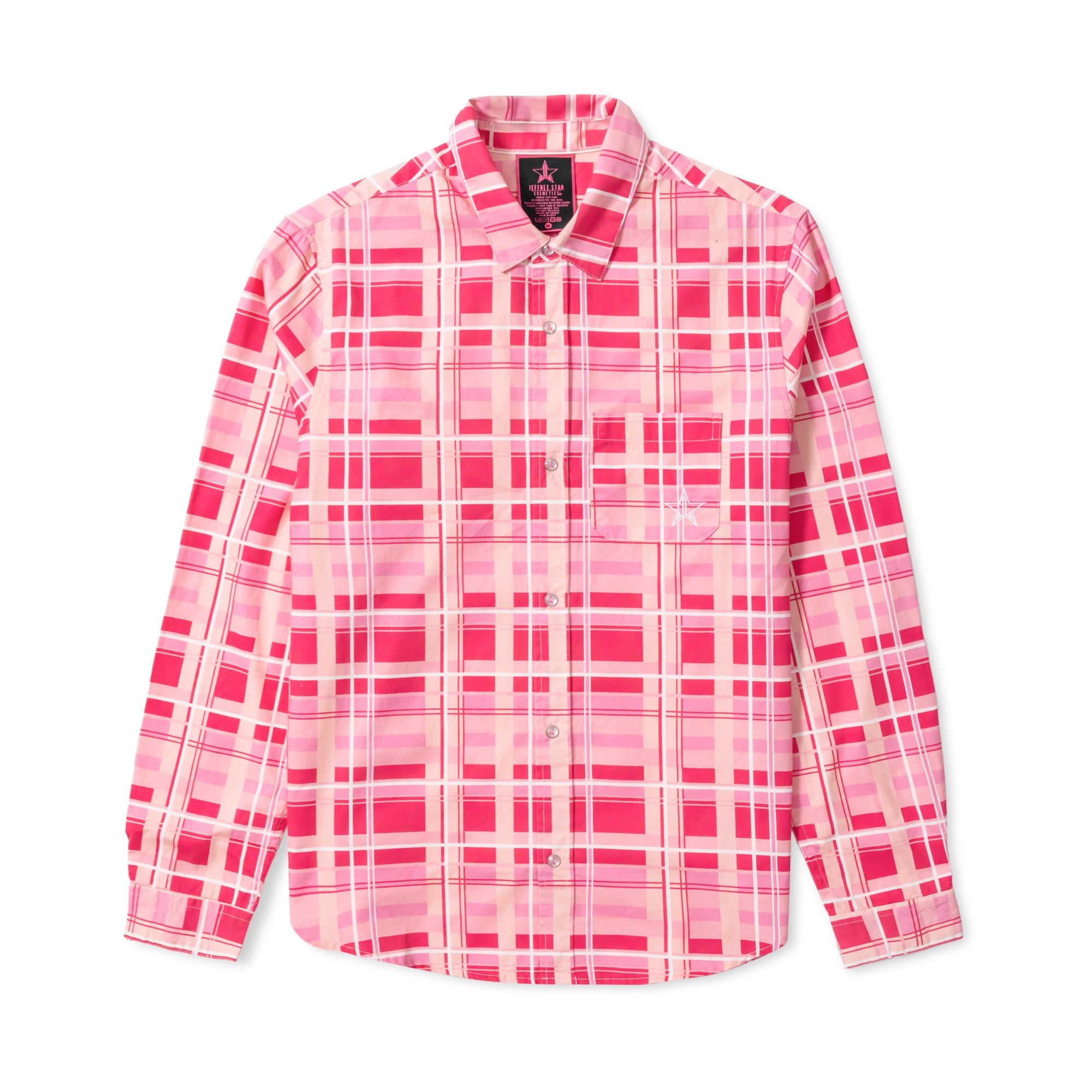 PINK PLAID WESTERN SHIRT WITH SNAP BUTTONS